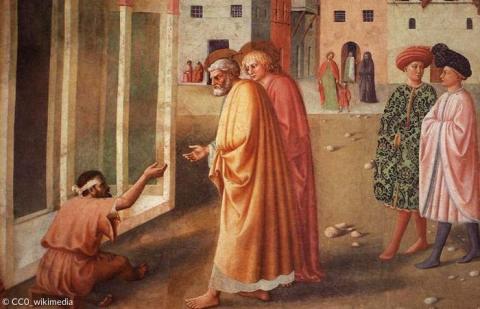 Petrus und Johannes heilen den Taubstummen - CCO Wikimedia