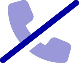 durchgestrichener Telefonhörer