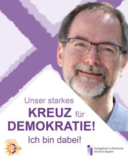 Profilfoto von Heiko Kuschel mit dem Logo "Unser starkes Kreuz für Demokratie - ich bin dabei!"